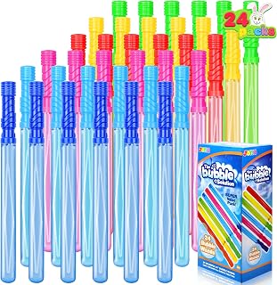 JOYIN 24 Pack 14.6" Giant Bubble Wands Bulk - Colorful Jumbo Bubbles for Kids Parties, Outdoor Play, Easter Favors & Summer Fun