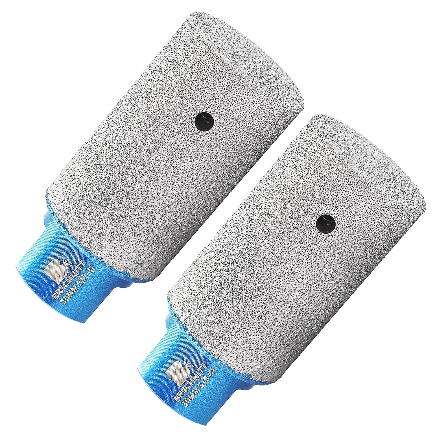 Diamond Finger Milling Bits - BRSCHNITT 2pcs 1 3/16" Dry Core Drill Bit for Enlarging Shaping Existing Holes of Porcelain,Hard Ceramic,Granite,Marble with 5/8-11 Thread
