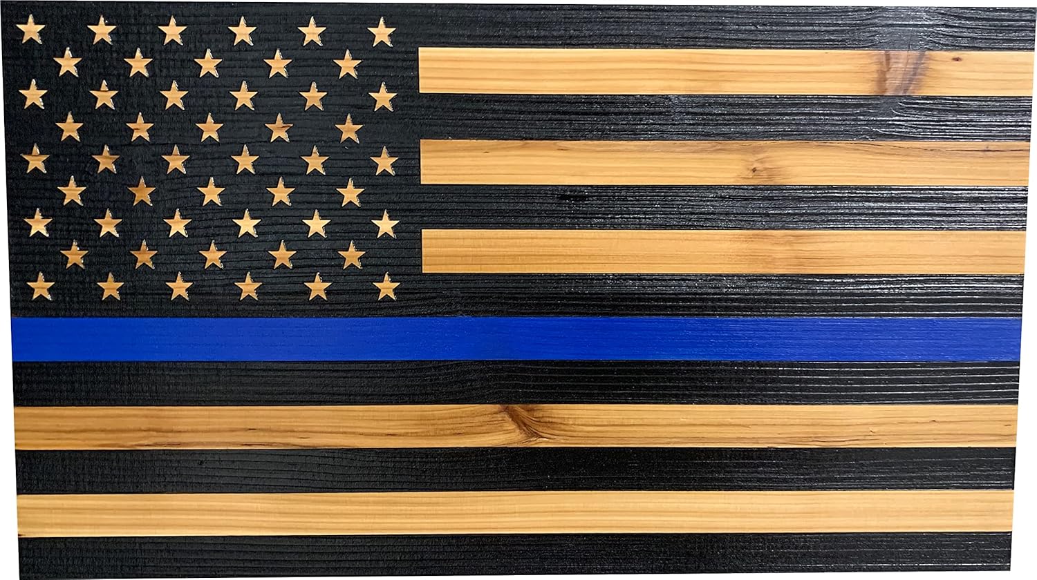 Bellewood Designs Blue Line American Flag Hidden Gun Storage, Customizable Thin Blue Line Concealment Flag for Police Officers and Law Enforcement Professionals