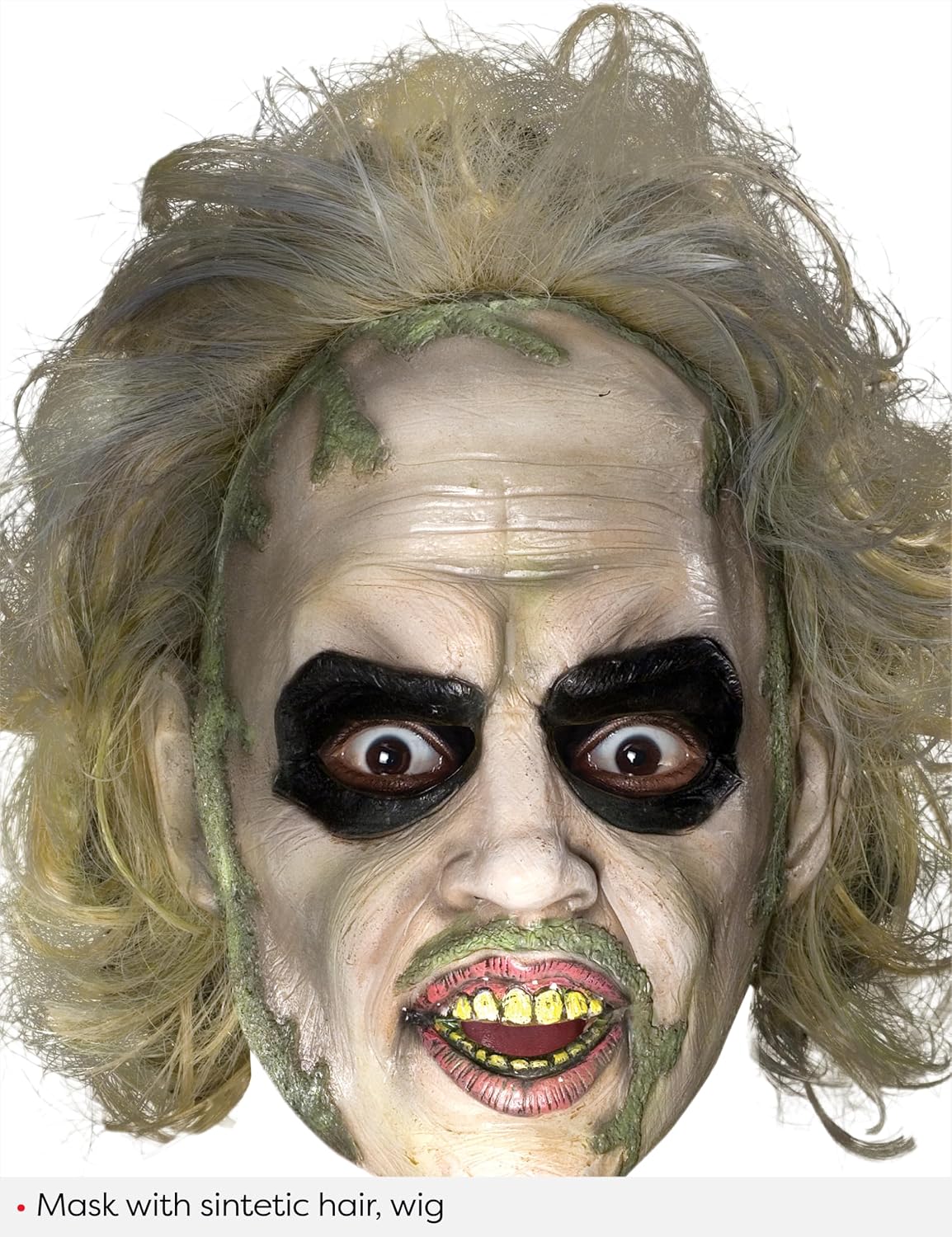 Rubies Beetlejuice: Beetlejuice Mask with Hair for Adults, Men's No Size