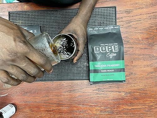 Miniatura 4 de Dope Coffee Ground Tanzania Peaberry Dark Roast, Rainforest Alliance, 100% café arábica, 12 onzas