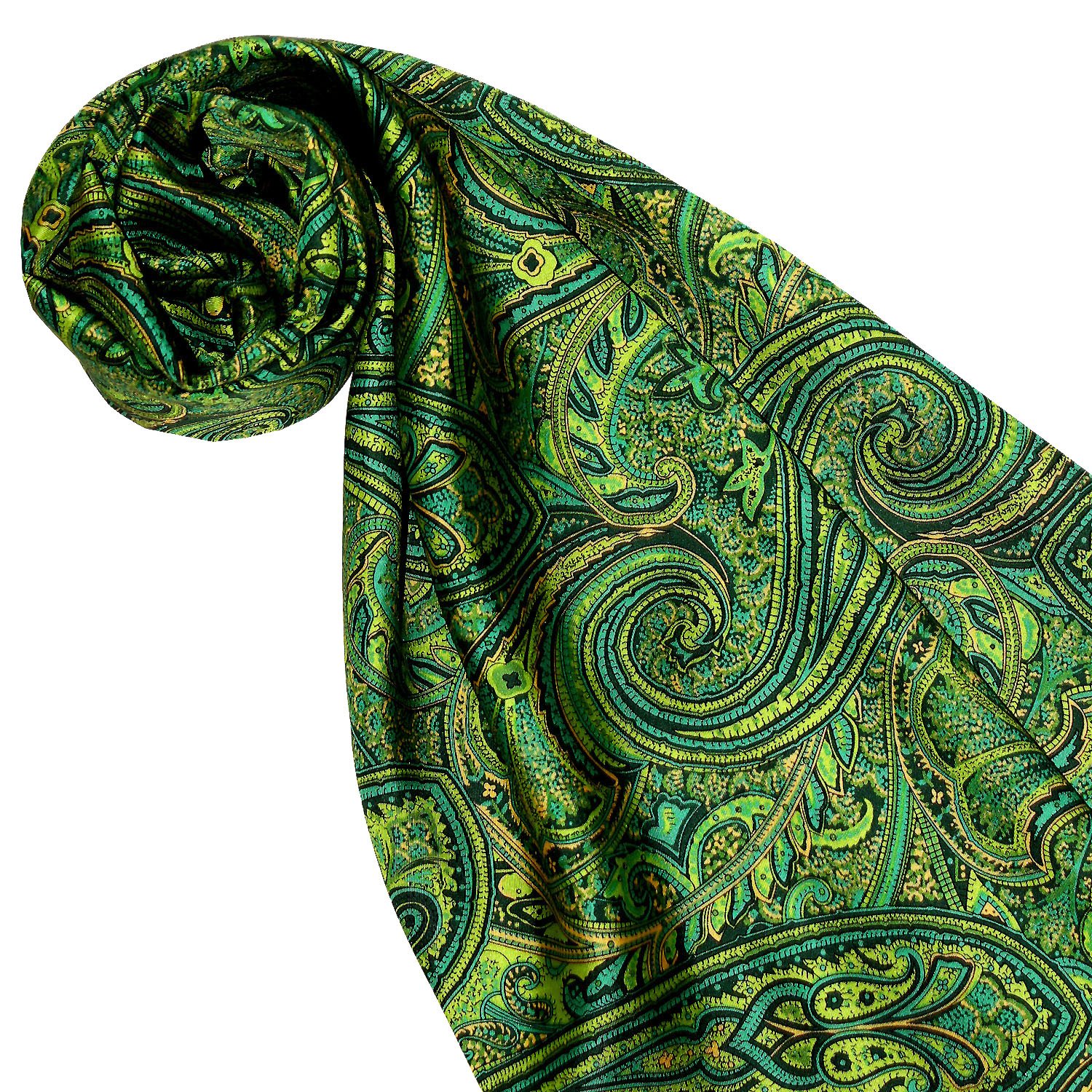 Lorenzo Cana 8914011 - Sciarpa da uomo in seta al 100% in armonica verde Toenen, con stampa a doppio strato, in stile Dandy, 30 cm x 160 cm, verde, 30 x 160 cm