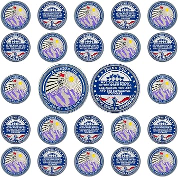 BHealthLife 24Pcs Going Above and Beyond Appreciation Coins Set - Employee Appreciation Coins Bulk - Recognition Gifts for Employees Bulk Inspirational Office Desk Gifts for Coworkers Staffs
