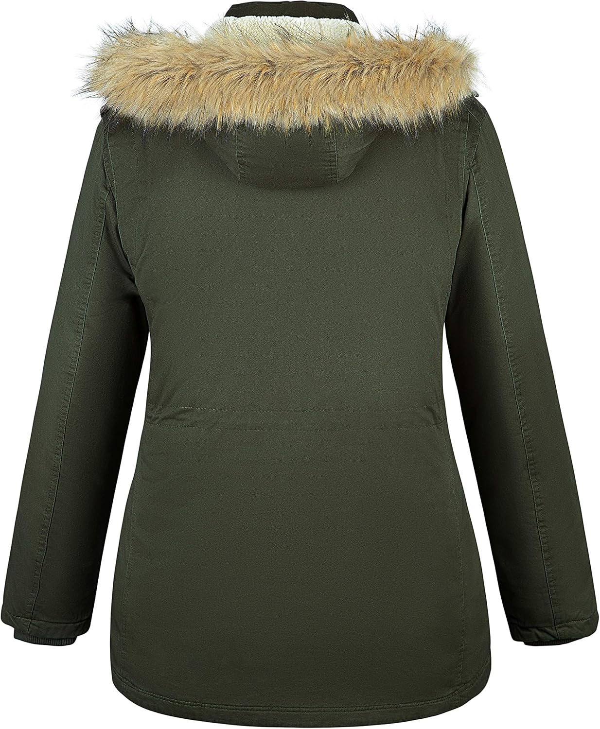 Soularge Women's Winter Plus Size Sherpa Lined Coats with Detachable Hood - Image 3