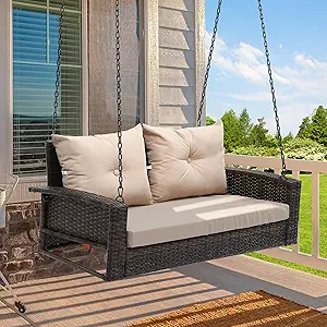 YITAHOME Wicker Hanging Porch Swing Chair