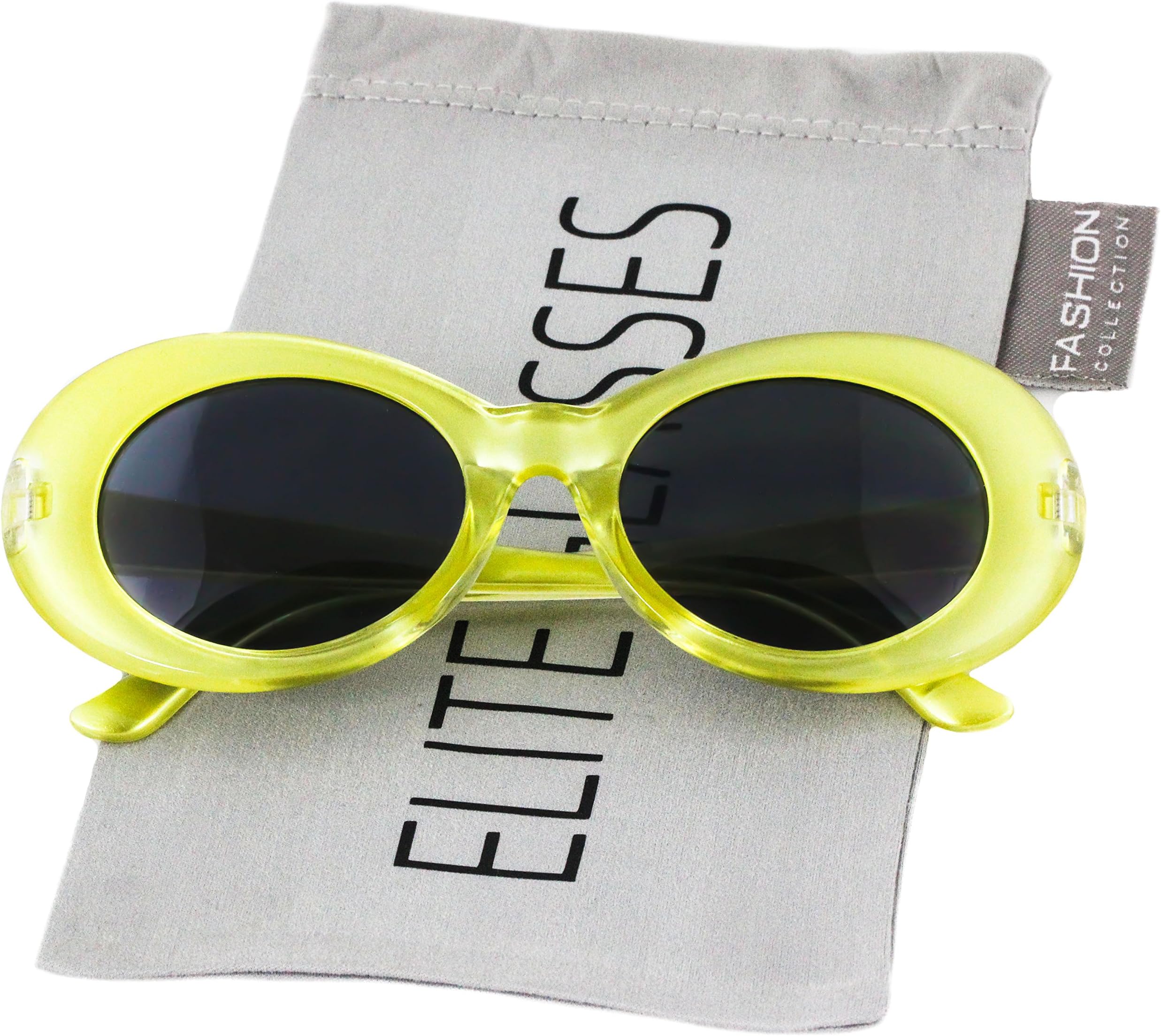 Clout Goggles Oval Hypebeast Eyewear Supreme Glasses Cool Sunglasses (Transparent Yellow, 51)