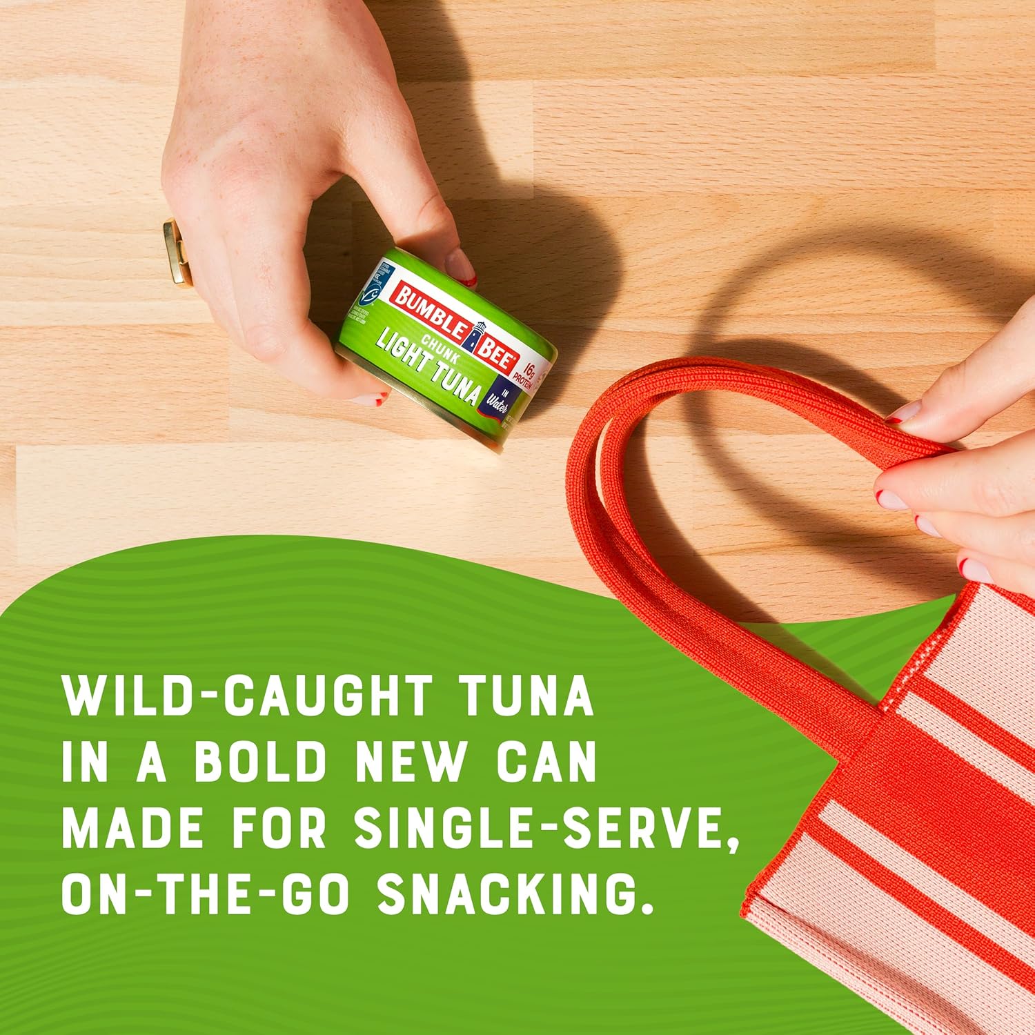 Bumble Bee Snackers - 16g Protein per Serving - Ready to Eat - Wild Caught Skipjack Chunk Light Tuna for Snack, Salad, Korean Tuna Bowl - 3 oz Easy Open Can (Pack of 16)