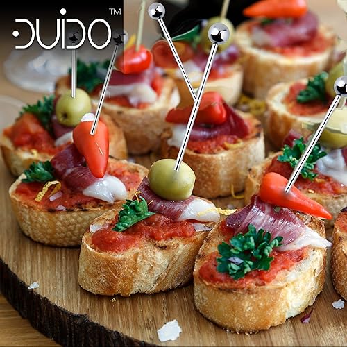 Miniatura 7 de Palillos de dientes de acero inoxidable (paquete de 12  4 pulgadas), palillos de Martini reutilizables de metal para bebidas, palitos para adornar