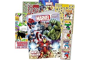 Avengers Coloring Book Set Bundle with Avengers Stickers and Superhero Door Hanger