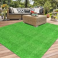 XLX TURF 4x4 FT Artificial Grass Rug - Realistic Green Synthetic Turf Mat for Patio, Balcony, Yard, Pets & Dogs Potty Pad