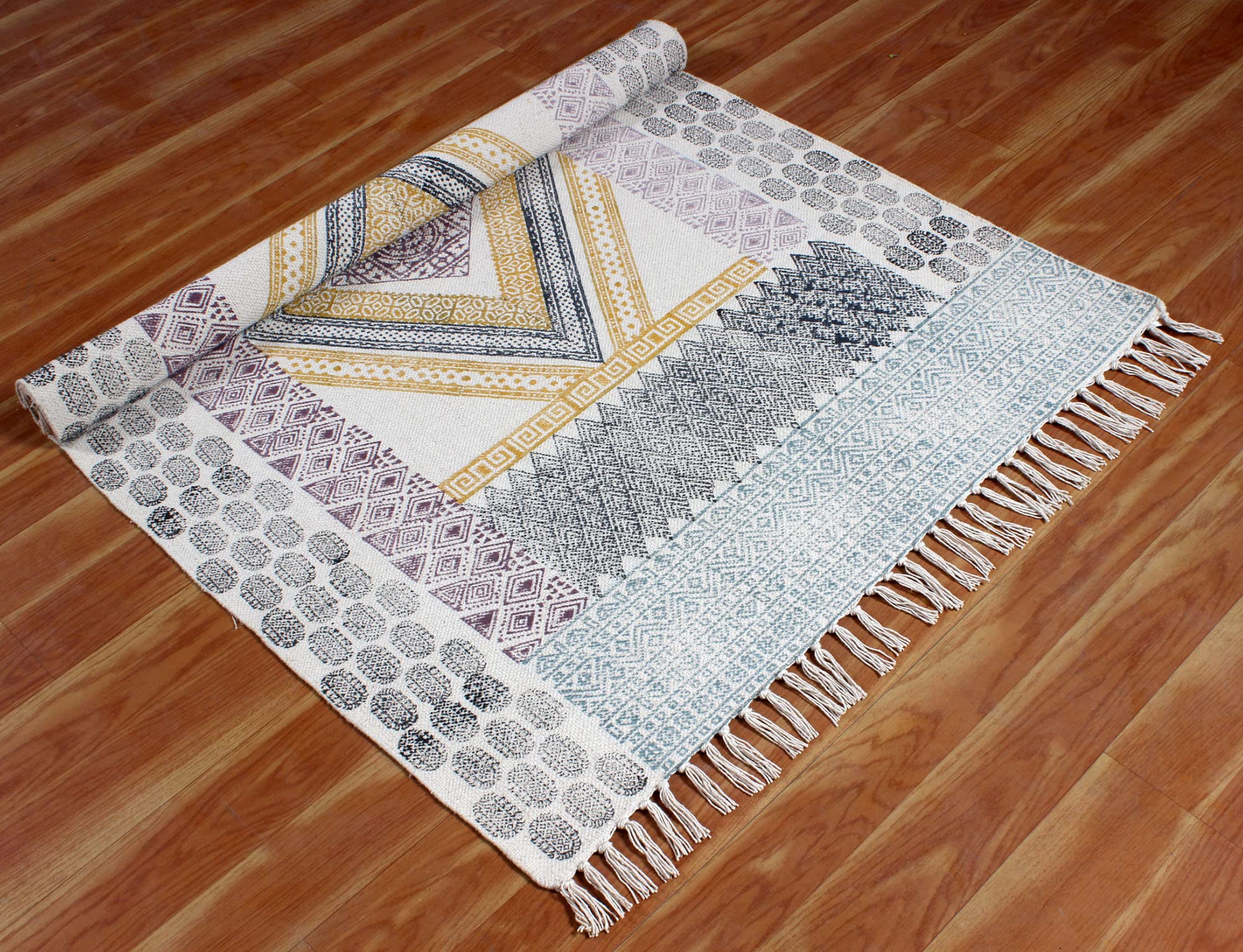 Kelim-Läufer, 2,6 x 24 cm, Baumwollläufer, gelb und schwarz, leicht zu waschen, für den Innenbereich, 0,19 Zoll, Boho-Läufer, Flachgewebe-Läufer, Teppiche für den Kücheneingang
