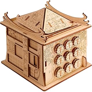 ESC WELT House of Dragon Puzzle Box - 3D Escape Game Money Box - Brain Teaser Puzzle for Adults & Teens - Wooden Escape Room Game - Mind Puzzle Game with Hidden Compartment - Family Games Puzzle