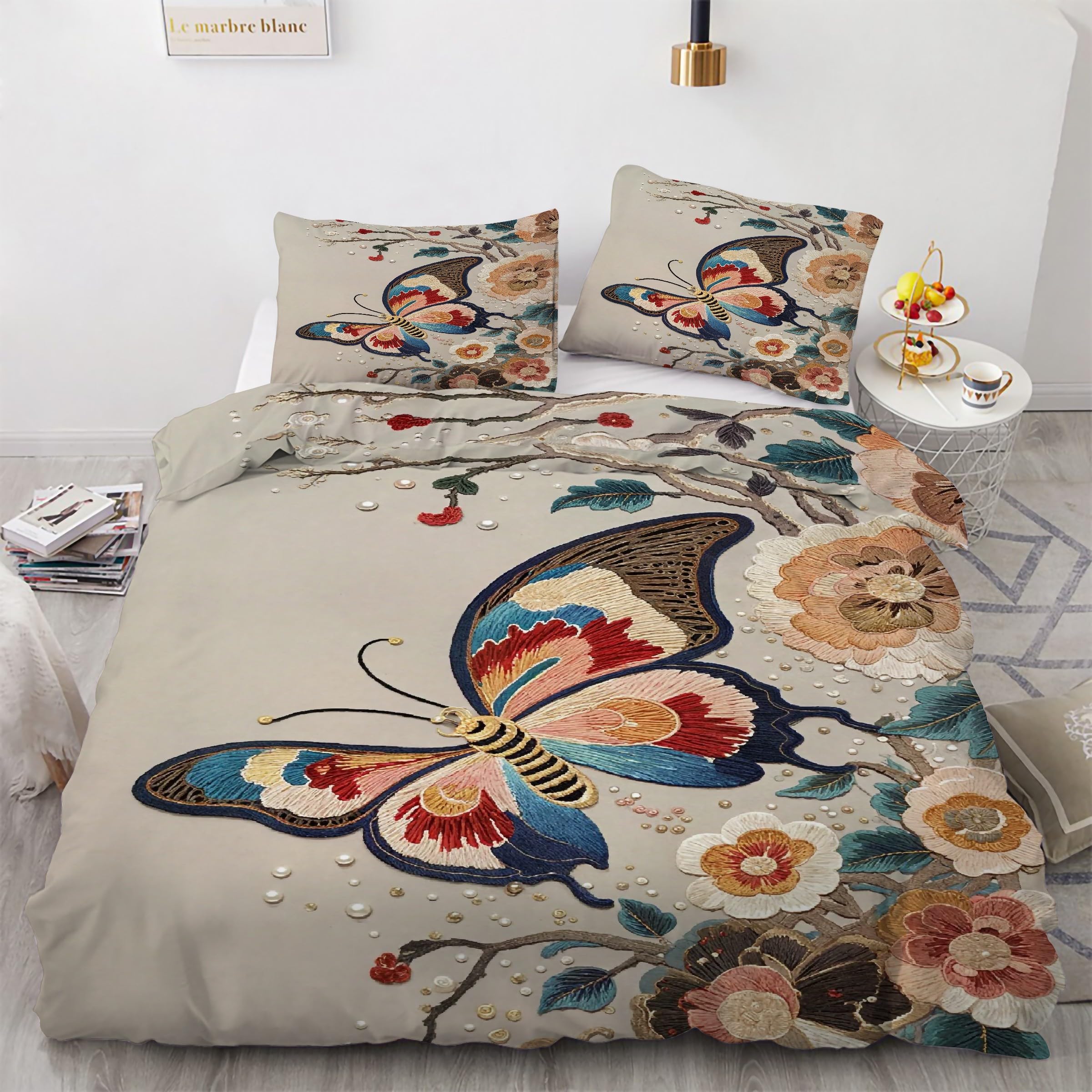 Housse de Couette Papillon 240x260 pour Transformer Votre Chambre en Cocon