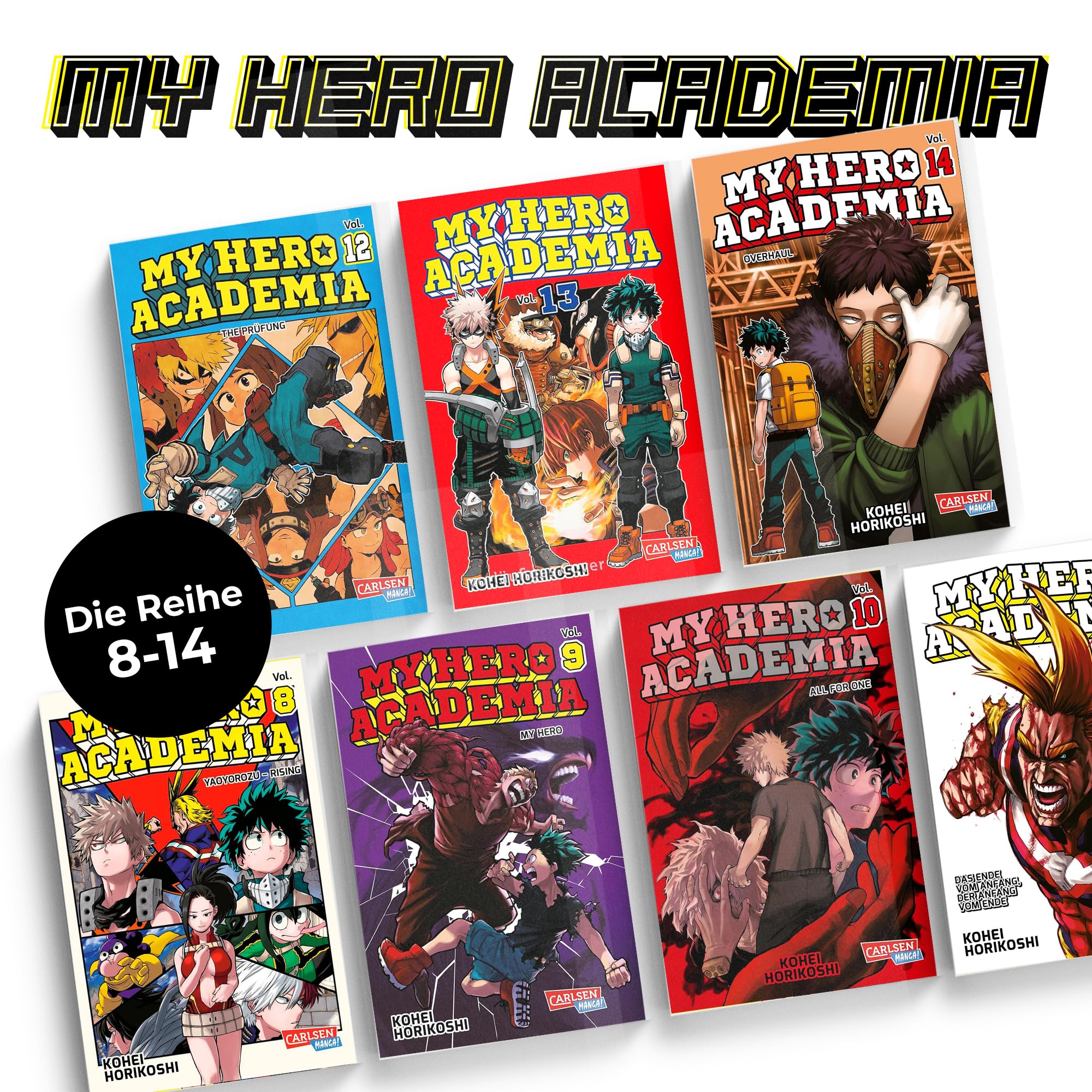 My Hero Academia Manga Box Set (Bände 8–14) – Offizielle Shonen Jump Edition auf Deutsch - MHA Komplettsammlung Teil 2 - Inkl. exklusivem Comic-Lesezeichen - Anime & Manga für Sammler & Fans