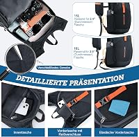 BECOJADDE 15L Túrahátizsák - Könnyű, Összecsukható Hátizsák Férfiaknak és Nőknek, Minimál Stílusú Fekete Daypack Kempingezéshez, Túrázáshoz  3