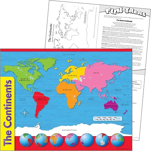 Miniatura 2 de Trend Enterprises, Inc. The Continents Tabla de Aprendizaje, 17" x 22"