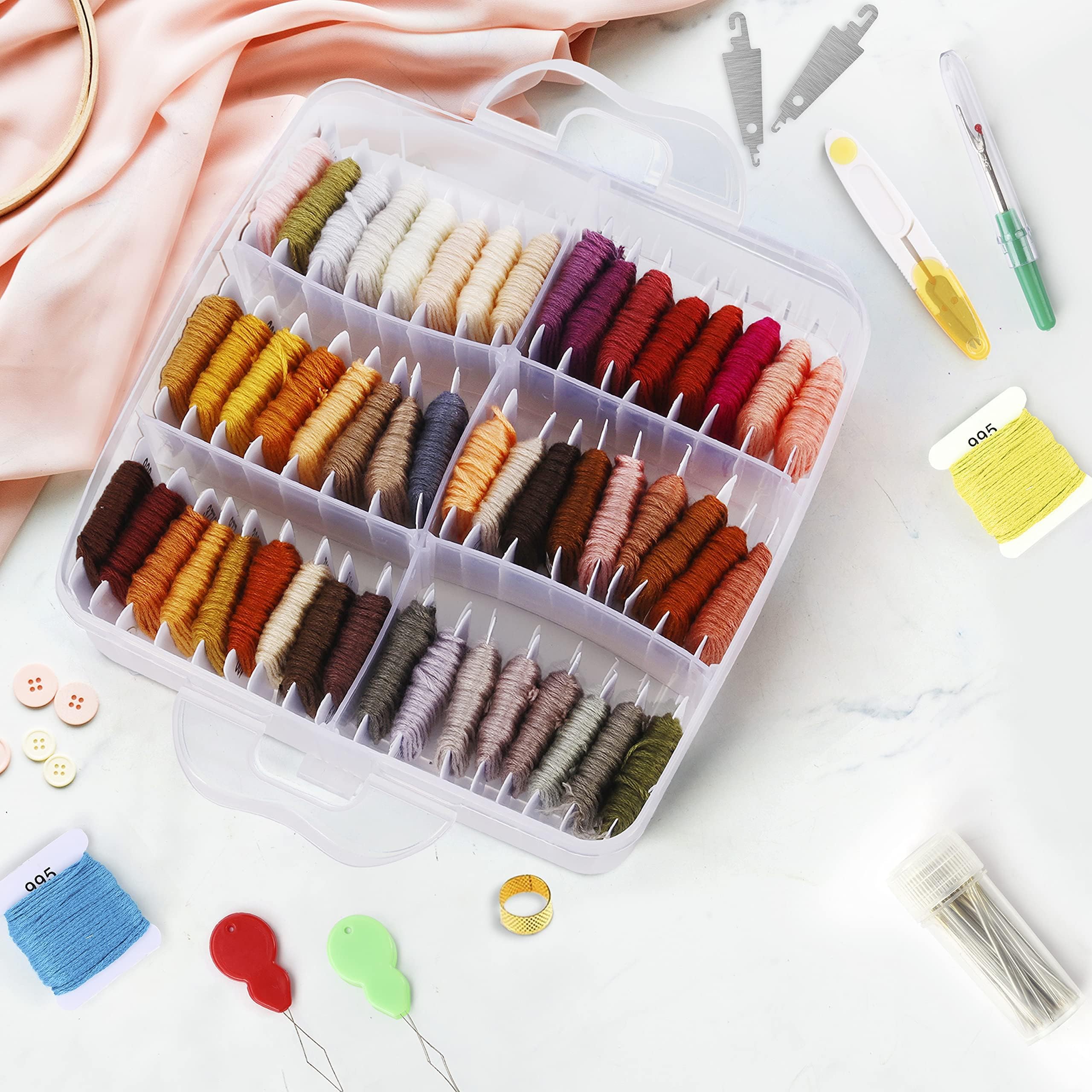 24 Colori Filo Da Ricamo Kit,8 m,Matassine Punto Croce,Punto Croce,Amicizia Braccialetti,per DIY Ricamo, Treccia, Uncinetto, Cucito,per Adulti,Bambini e Principianti
