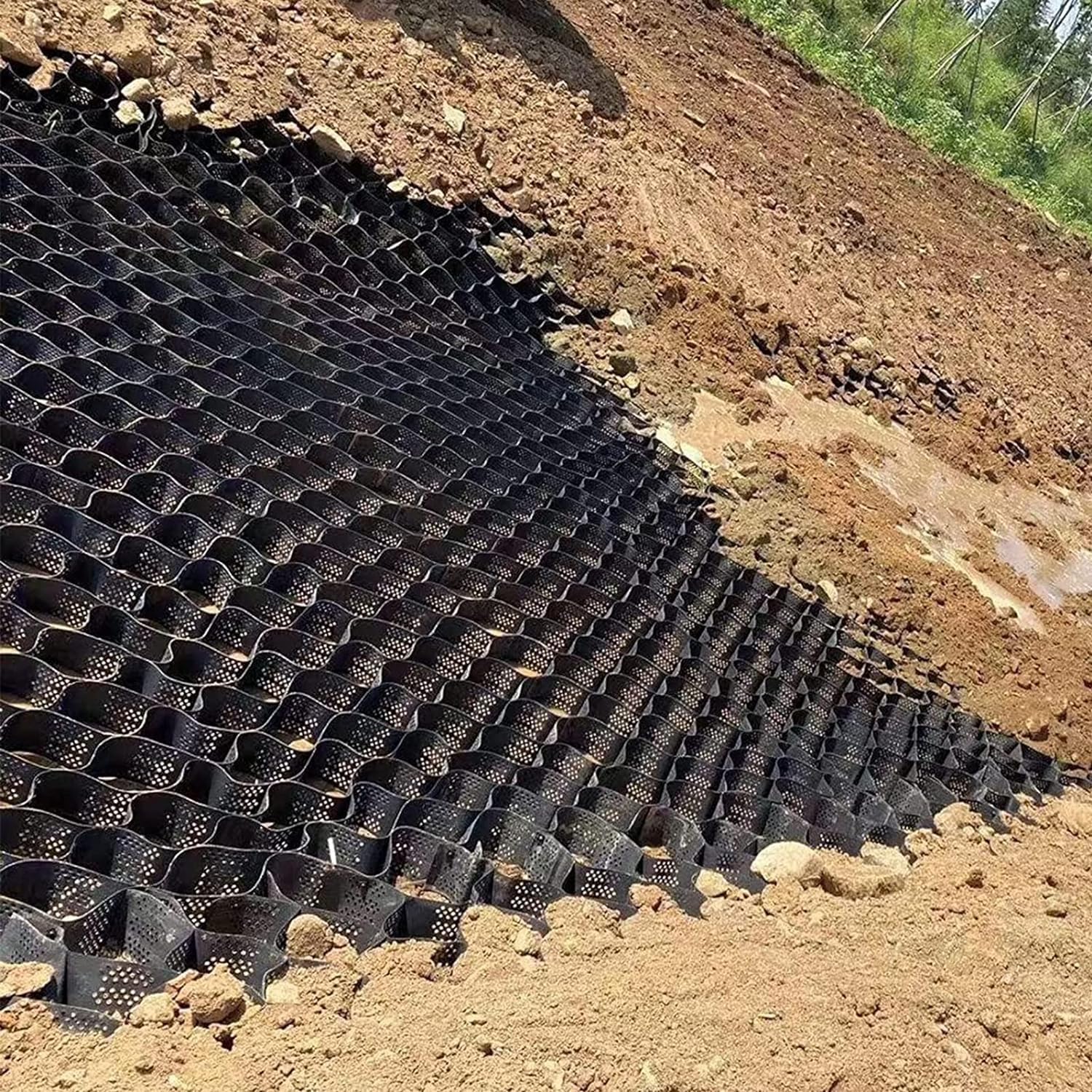 VUIKLCty Ground Grids, Gravel Grids For Driveways/footpaths, Permeable Geogrids For Retaining Walls/roadbeds/car Parks(4m x 6m (13ft x 19.5ft))