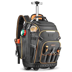 Tool Backpack Bag With Wheel Heavy Duty Rolling Tool Backpack Hvac On Wheel Tool Bag For Men For