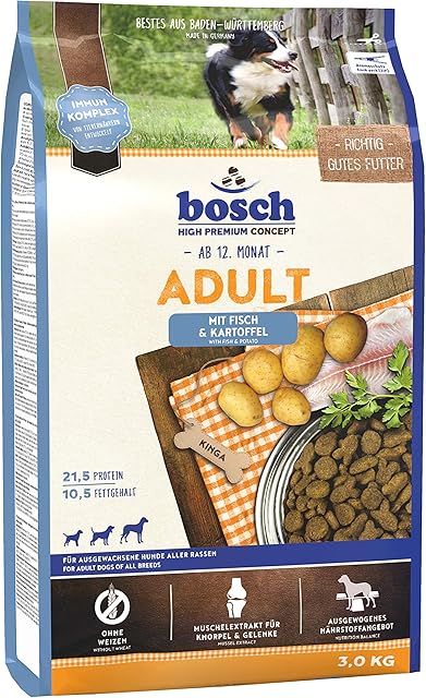 Bosch HPC karma dla dorosłych psów z rybą i ziemniakami | sucha karma dla dorosłych psów wszystkich ras | 1 x 3 kg
