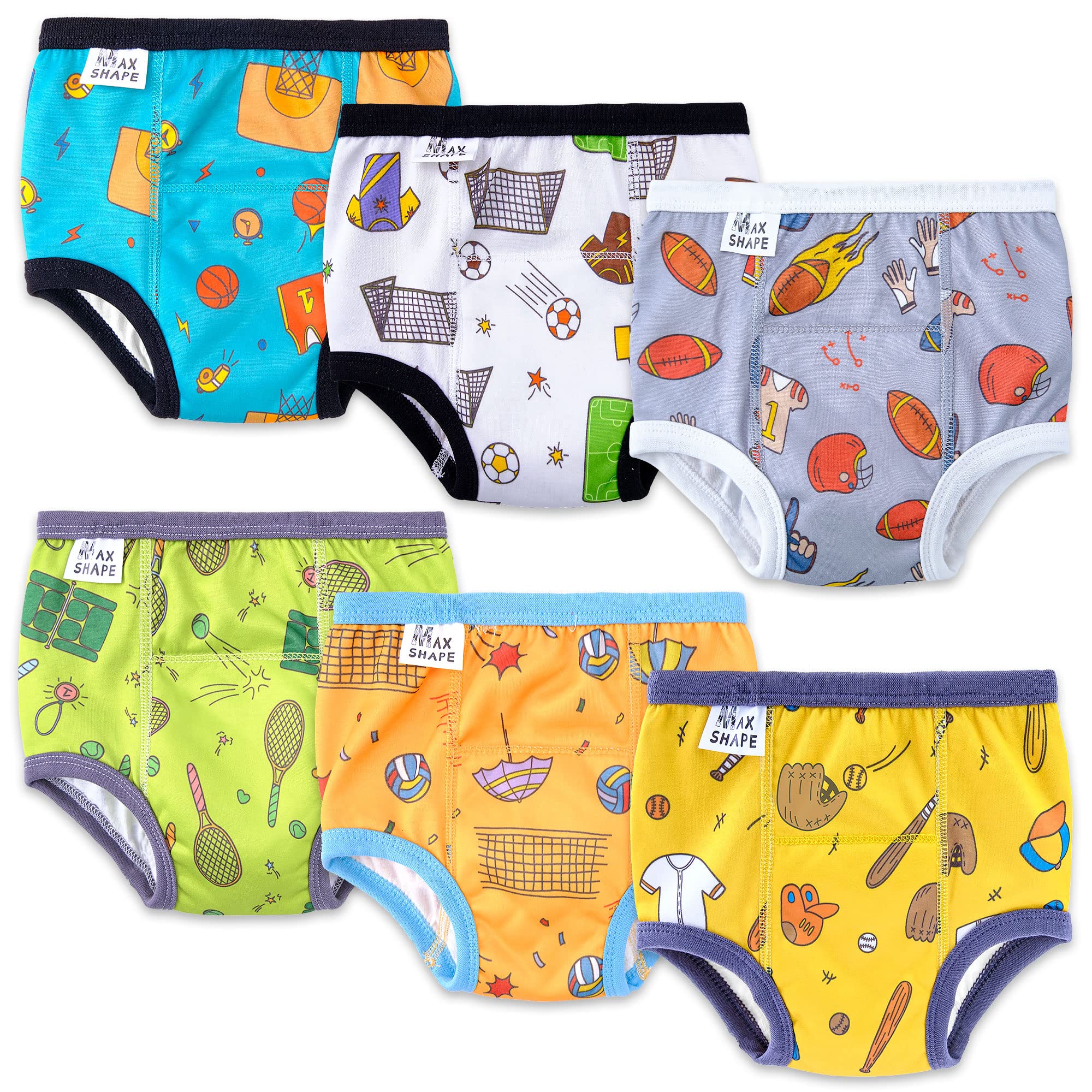 6 Packs De sous-Vêtements d'apprentissage De La Propreté pour Garçons, Pantalons d'apprentissage De La Propreté Lavables pour Bébés Garçons (2T-6T).