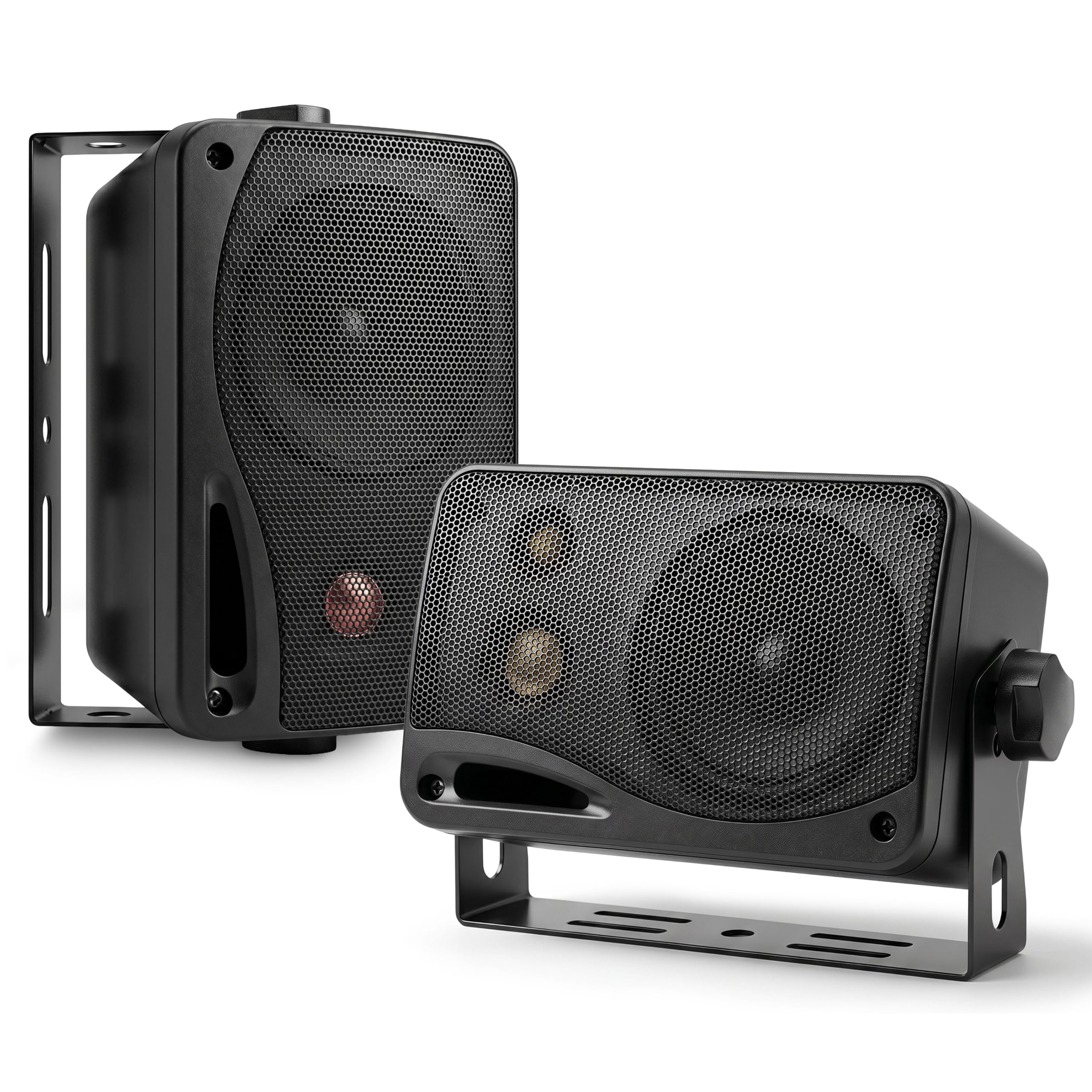 Pyle Mini Lautsprecher, 200 Watt Musikbox - Montierbar oder Tragbar, 3-Wege Sound Speaker, 2x Robuste Schwarz