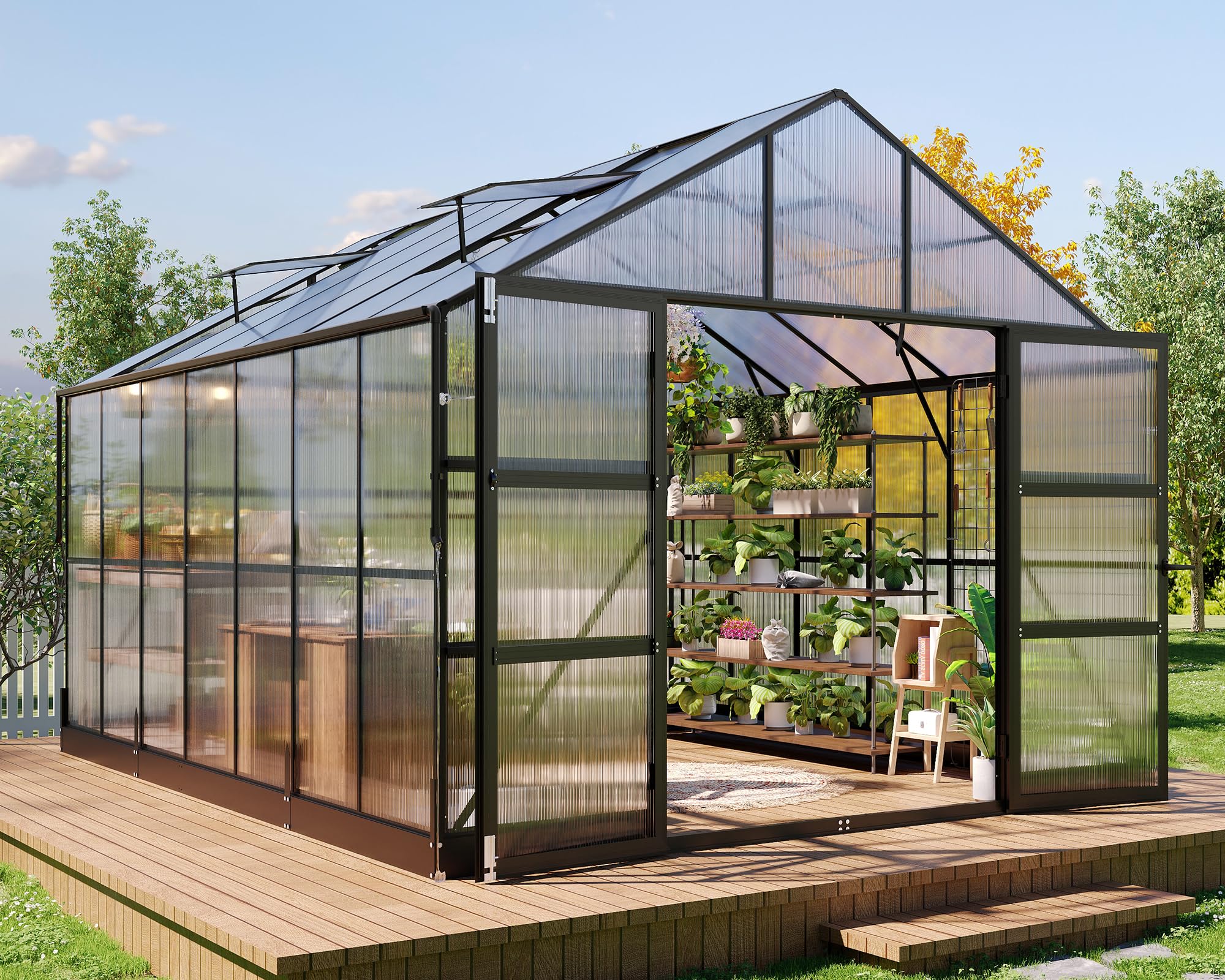 HOWE 10x14x8.4FT Polycarbonate Greenhouse