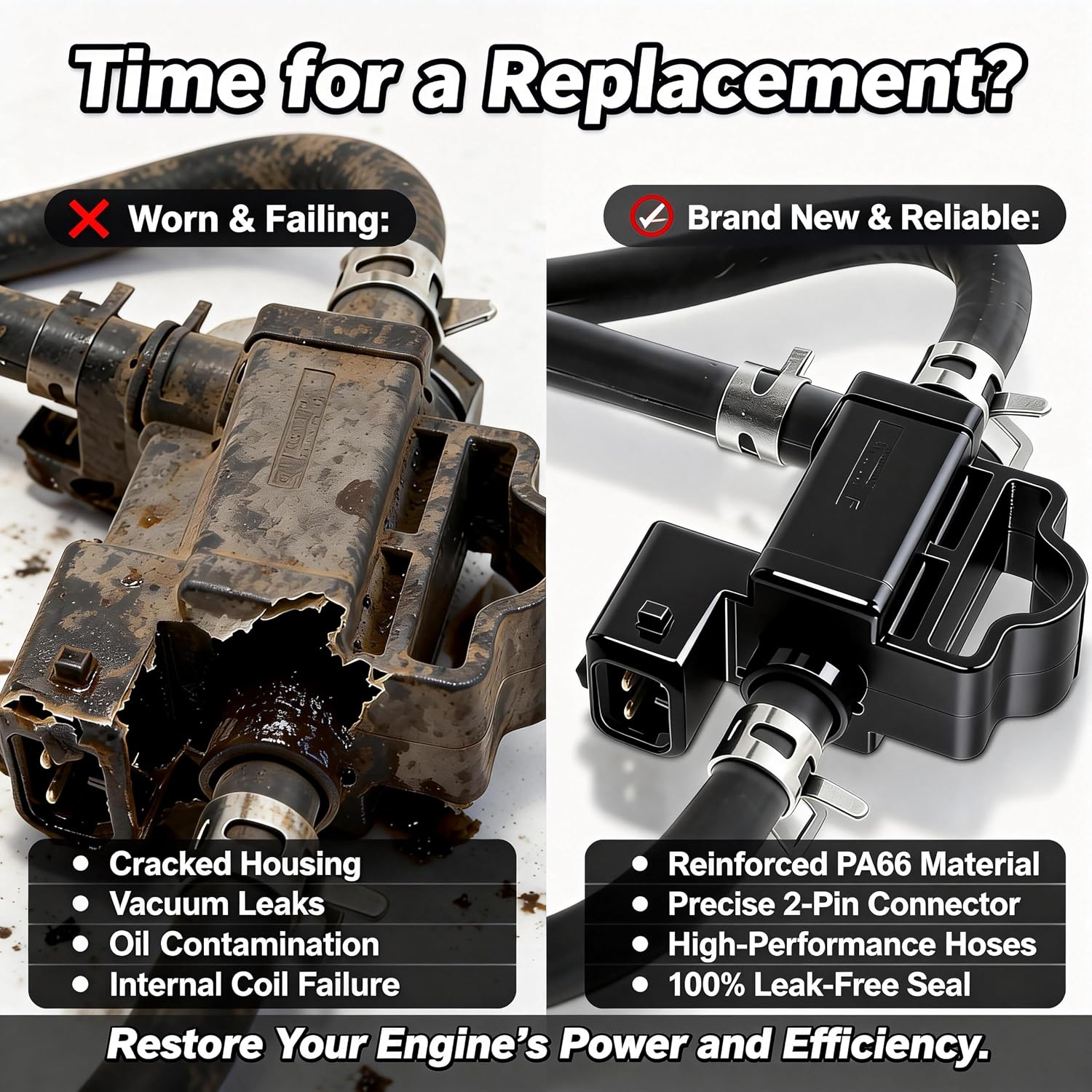 Turbocharger Boost Solenoid Valve Compatible with 2013-2021 Buick Encore, 2011-2016 Chevy Cruze, 2012-2020 Sonic, 2013-2021 Trax 1.4L - Turbo Wastegate Actuator Solenoid Replaces 55587751 55574902
