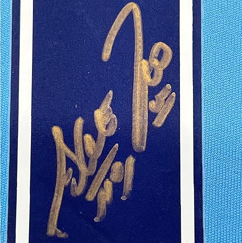 Miniatura 2 de Enmarcado Autógrafo / Firmado Sergio Kun Aguero 35x39 Manchester City Azul Fútbol Jersey Beckett BAS COA