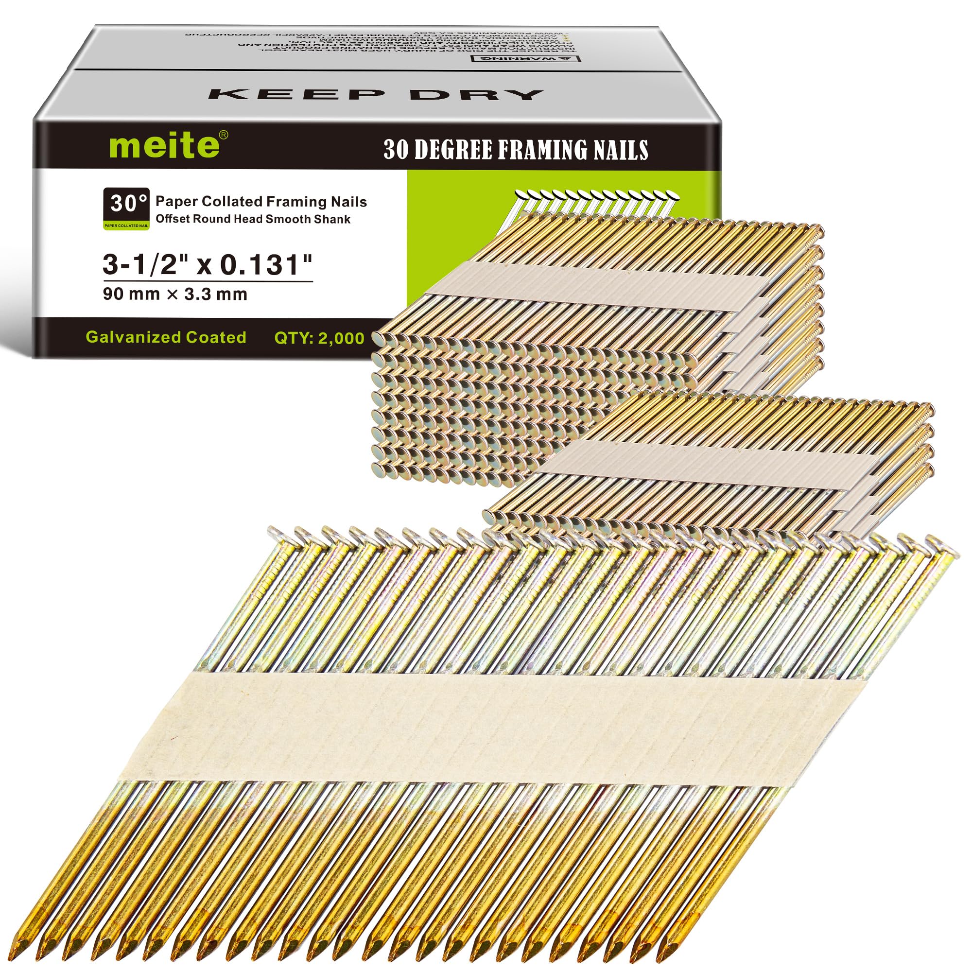 Meite 30 Degree Framing Nails - 2000 PCS -9