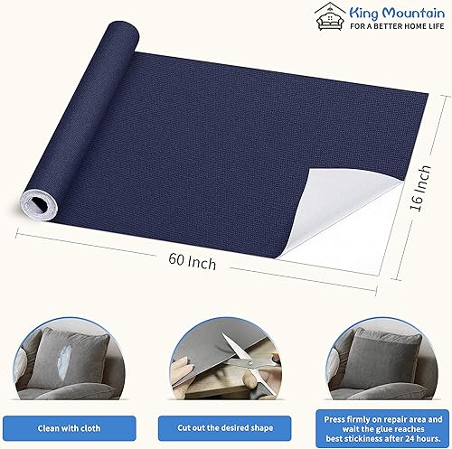 Miniatura 4 de Parche de reparación de lona de 12 x 40 pulgadas, autoadhesivo, impermeable, parche de tela para sofás, tiendas de campaña, muebles, bolsas de mano,