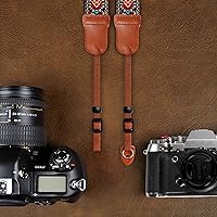 Vista 6 de Padwa Lifestyle Plaid Camera Strap - 2" Wide Double Layer Cowhide Head,Cotton Camera Shoulder Straps