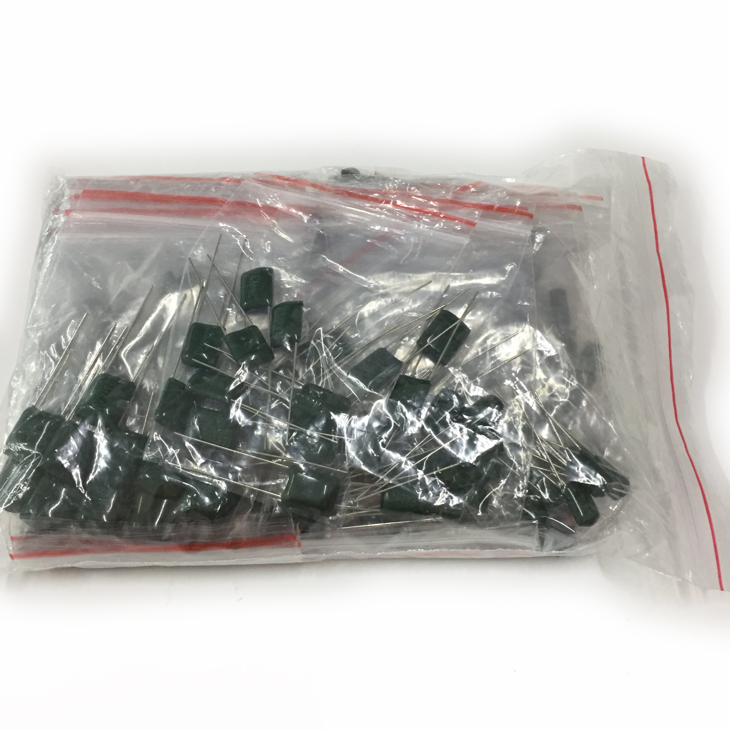 100-V-Mylar-Folienkondensator-Sortimentssatz 2A22I~2A474J 220pF~470nF 38Werte x 10 Stück Kondensator Bastelmaterial