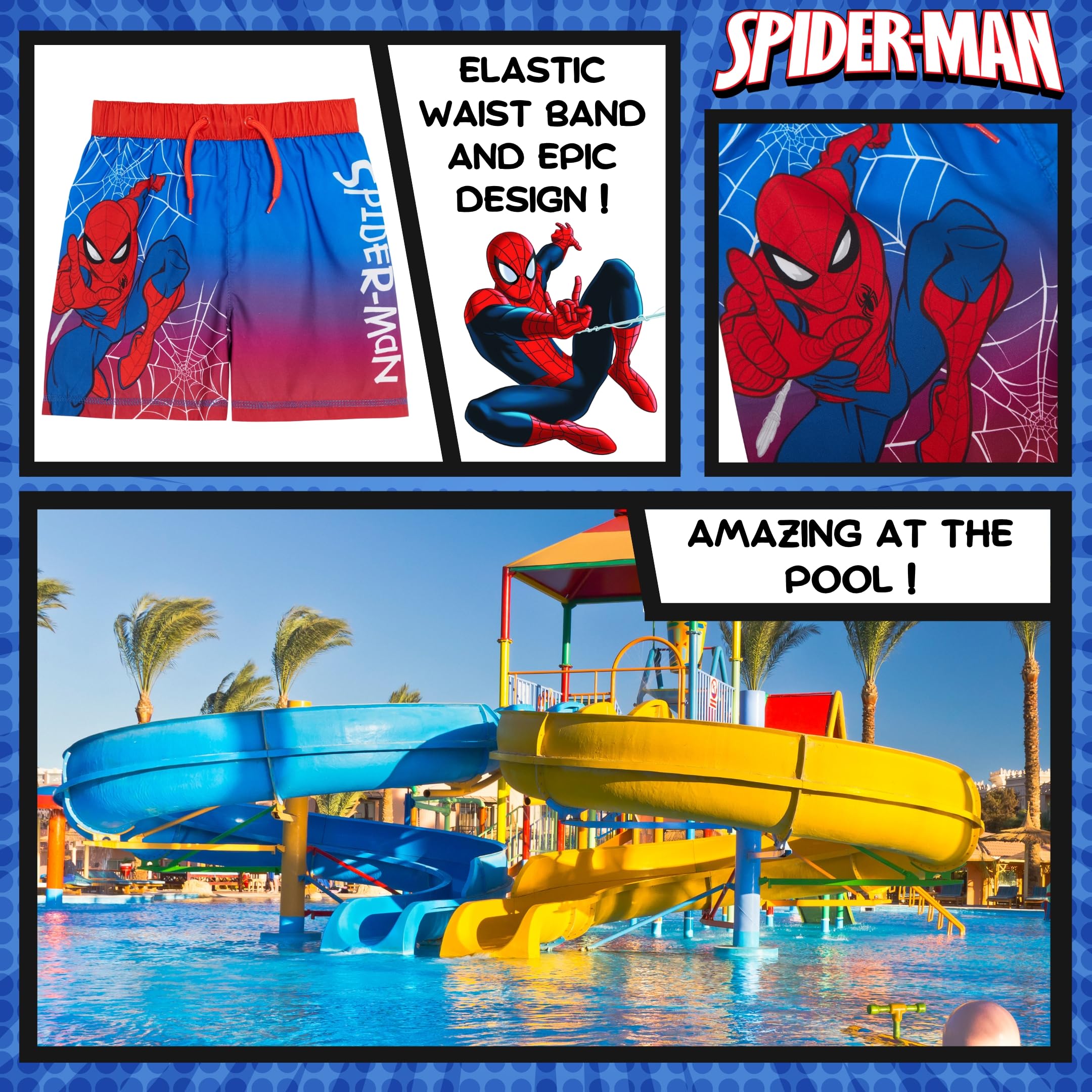 Costume da bagno per ragazzi Spiderman Marvel Costume da bagno a pantaloncino