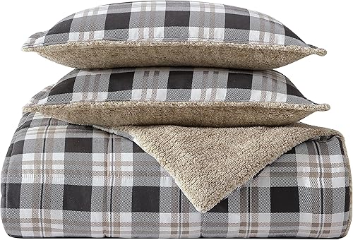 Miniatura 5 de Nautica - Juego de edredón tamaño Queen, ropa de cama reversible de microgamuza con fundas a juego, decoración informal para el hogar (gris Lewes,