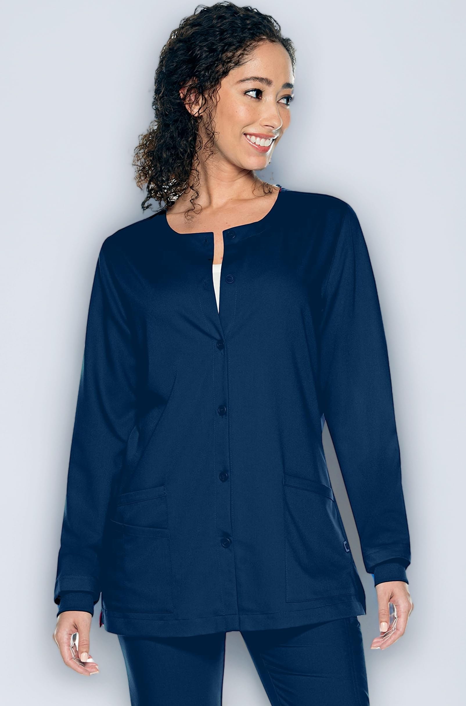 Womens Aubrey Front Button Scrub Jacket