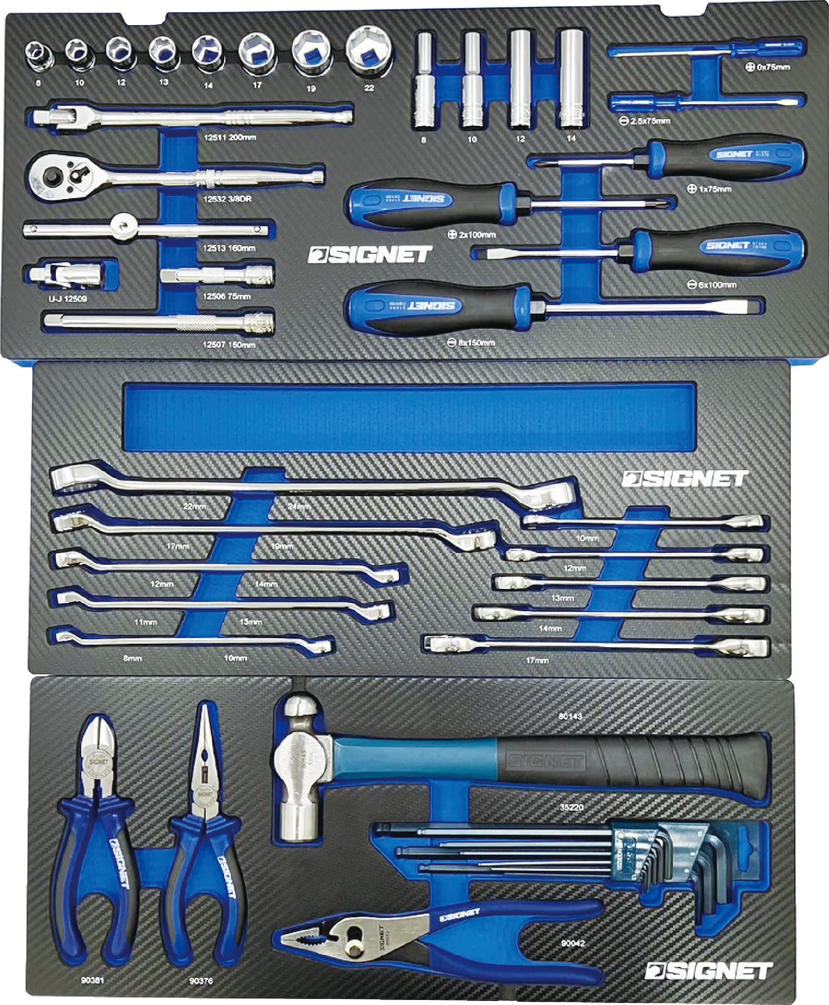 Amazon.co.jp: SIGNET シグネット 差込角3/8DR 85点組3段工具セット