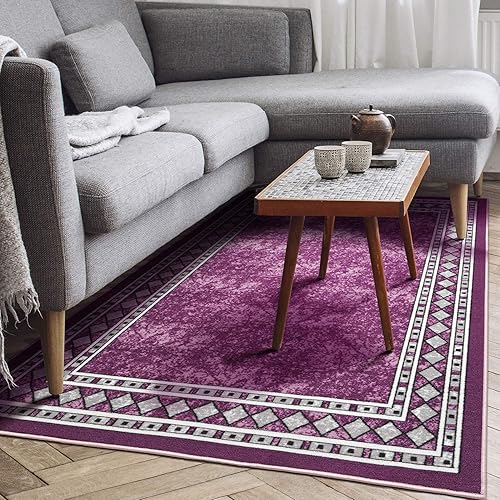 Miniatura 63 de Antep Rugs Alfombras modernas con bordes de 2 x 7 pies antideslizantes (antideslizante) de perfil bajo con parte trasera de goma para interiores