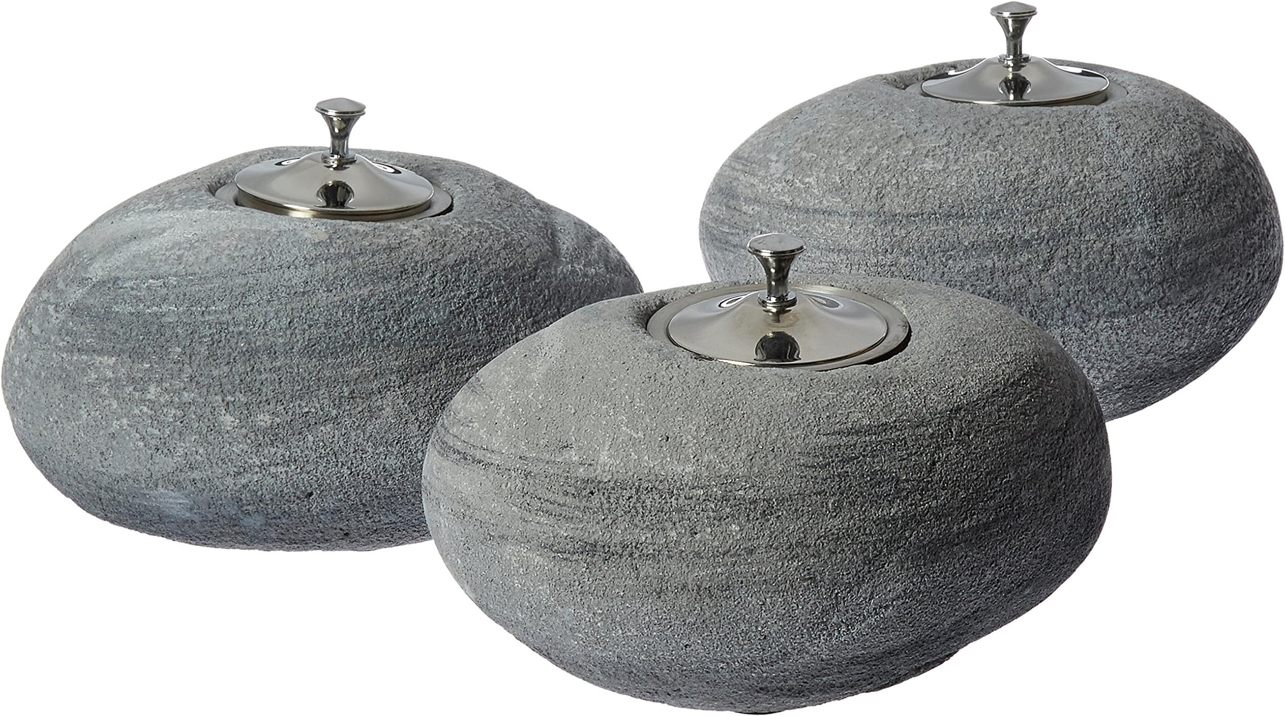 HWT03FR Decorative Fire Rocks with Real North American River Rock Look, 3-Pack