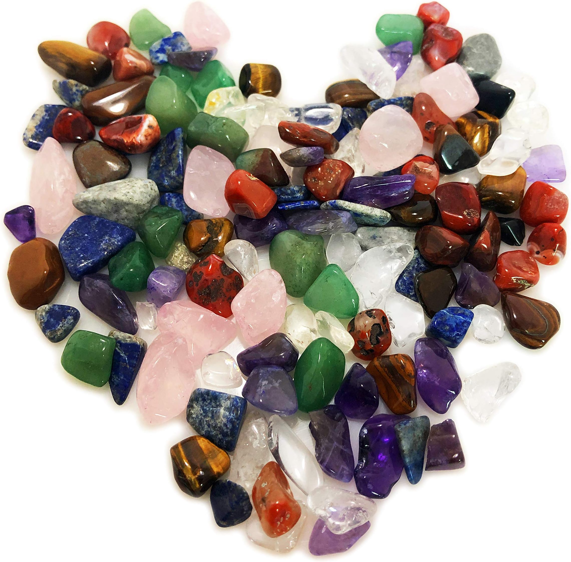 Mina HealChakra Stones Collection, Tumbled and Well Polished Healing Crystals/Gemstones (160 g (0.35 lb) Chakra Stones Size 15-25mm)