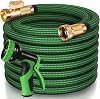 50 FT Garden Hose, 2025 New Flexible Water Hose 50FT with Leakproof Solid Brass Fittings, Reinforced Extra Strong Outer Fabric & Durable 3-layer Inner Core, Ultra Lightweight, No Kink, No Tangle