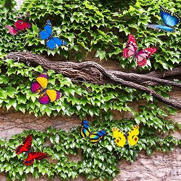 VGOODALL 50 PCS Butterfly Garden Decorations, 11.8 Inch Butterfly Stakes