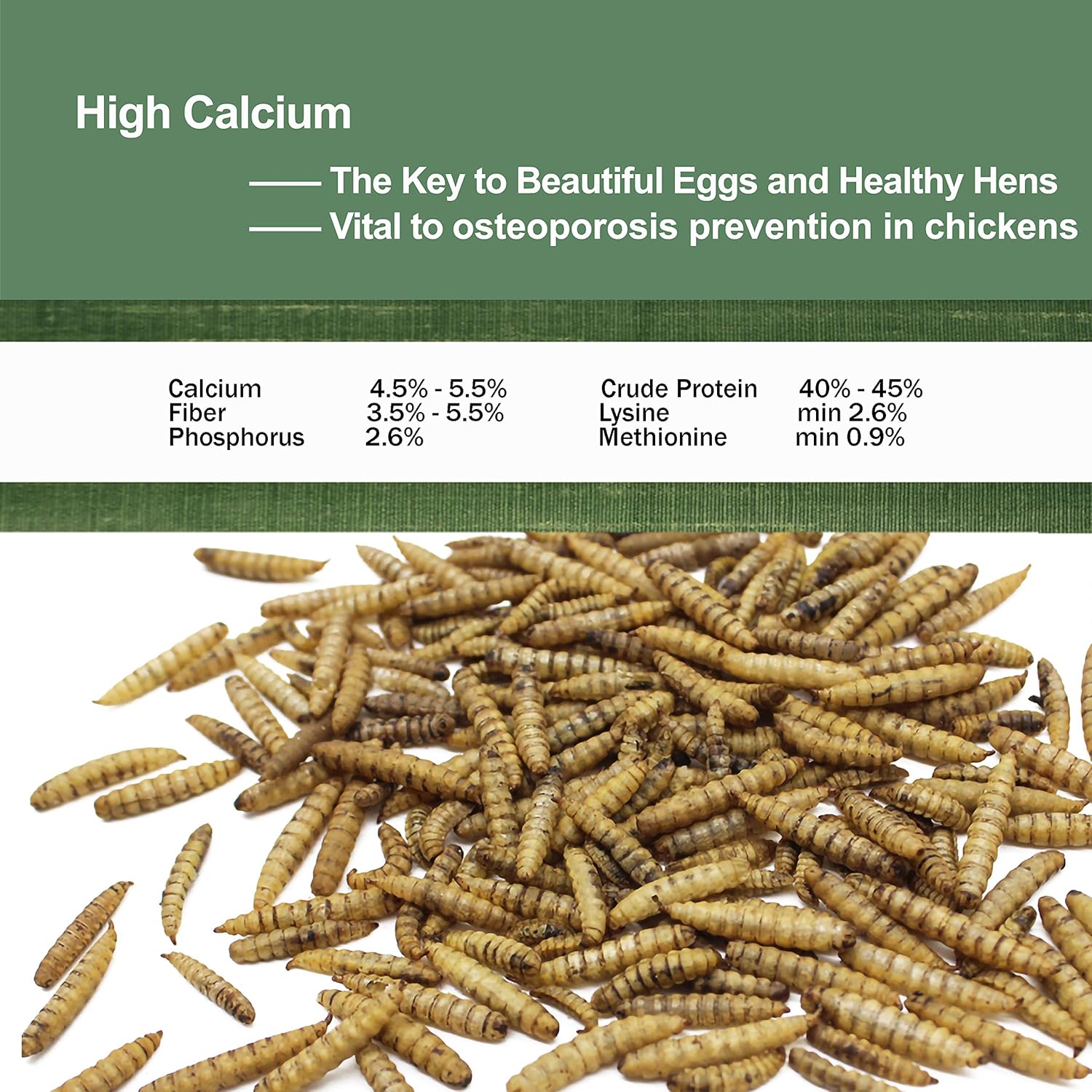 Dried Black Soldier Fly Larva-10 LBS-100% Natural Non-GMO Extra Calcium & Protein Compare with Dried Mealworms, Chicken Treats, Bearded Dragon Food, Wild Birds, Hedgehog, Turtles, Reptile Food : Patio, Lawn & Garden