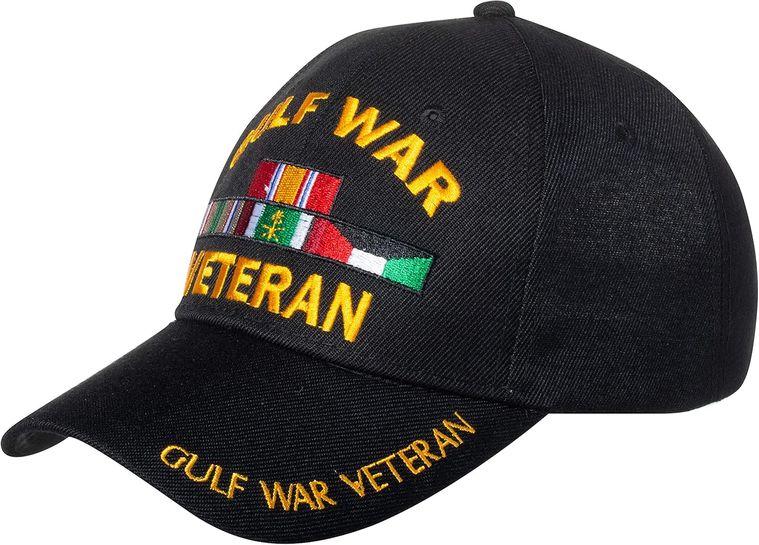 Artisan Owl Gulf War Veteran Embroidered Black Adjustable Baseball Cap - Image 2