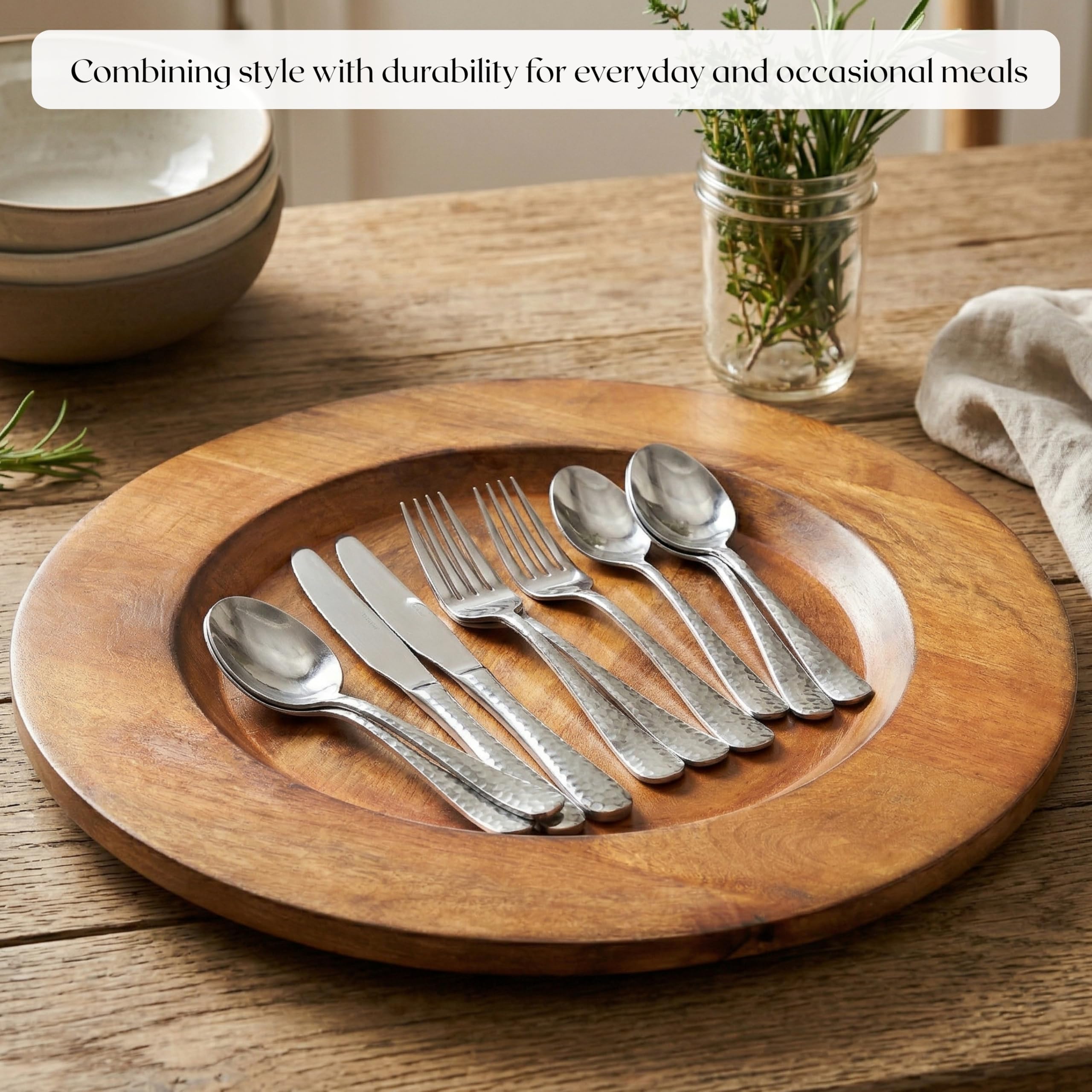 Alpha Living Home - Handgefertigte Speiseteller aus Mangoholz – 2er-Set | 33 cm runde Servierplatten aus Holz | rustikale Platzteller für Heimdekoration, Charcuterie, Vorspeisen und Essen – langlebig
