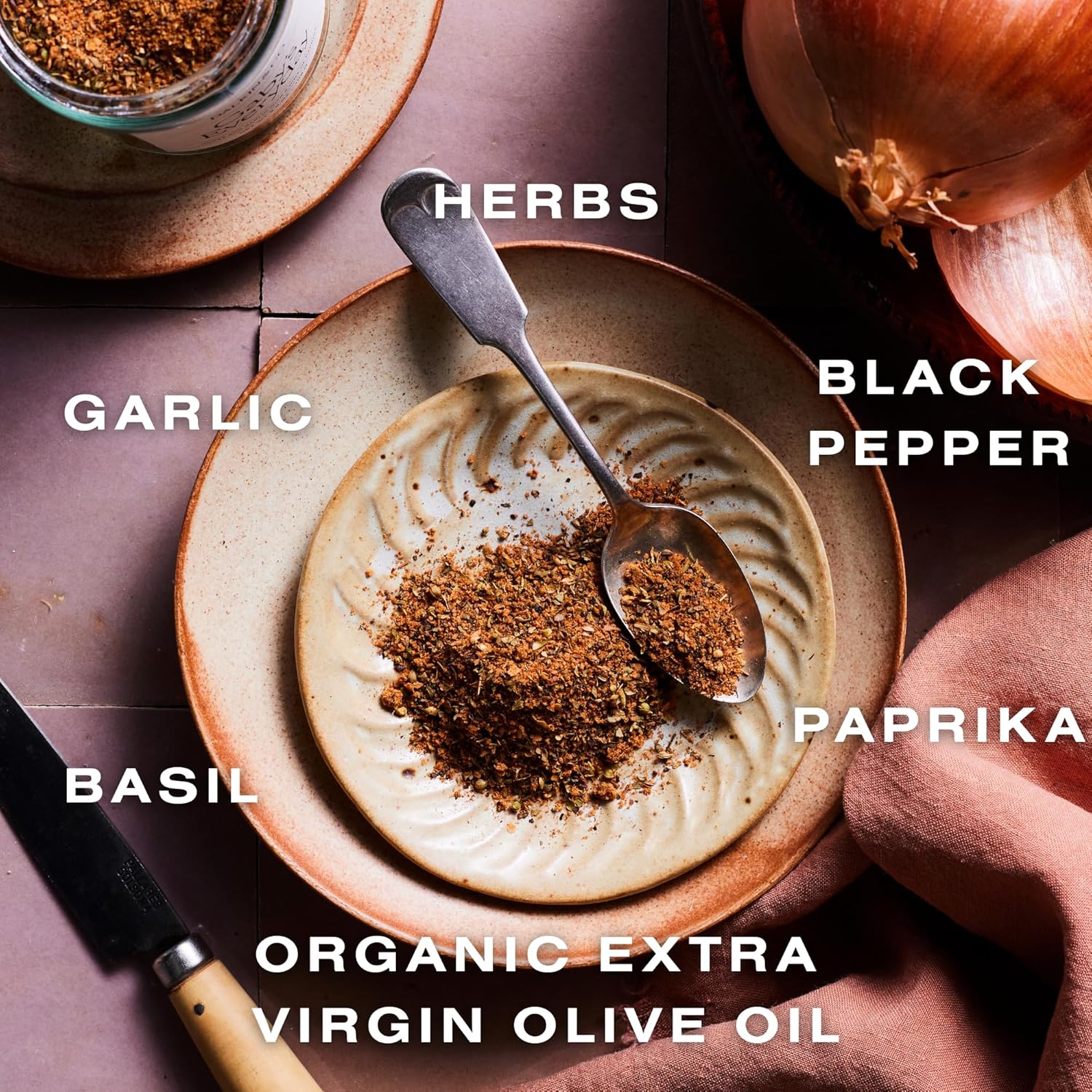 Dalkin & Co. Gaby's Everyday, Garlic & Smoky Paprika Blend, Versatile Cooking Seasoning for Pantry & Kitchen, Eco Friendly Reusable Jar, No Fillers or Additives, 3.8 oz