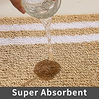 Vista 3 de COSY HOMEER Alfombras de baño extragruesas, antideslizantes, felpa suave, 100% poliéster fuerte, absorbente de agua para sala de estar, baño, Beige