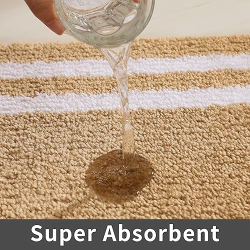 Miniatura 3 de COSY HOMEER Alfombras de baño extragruesas, antideslizantes, felpa suave, 100% poliéster fuerte, absorbente de agua para sala de estar, baño,