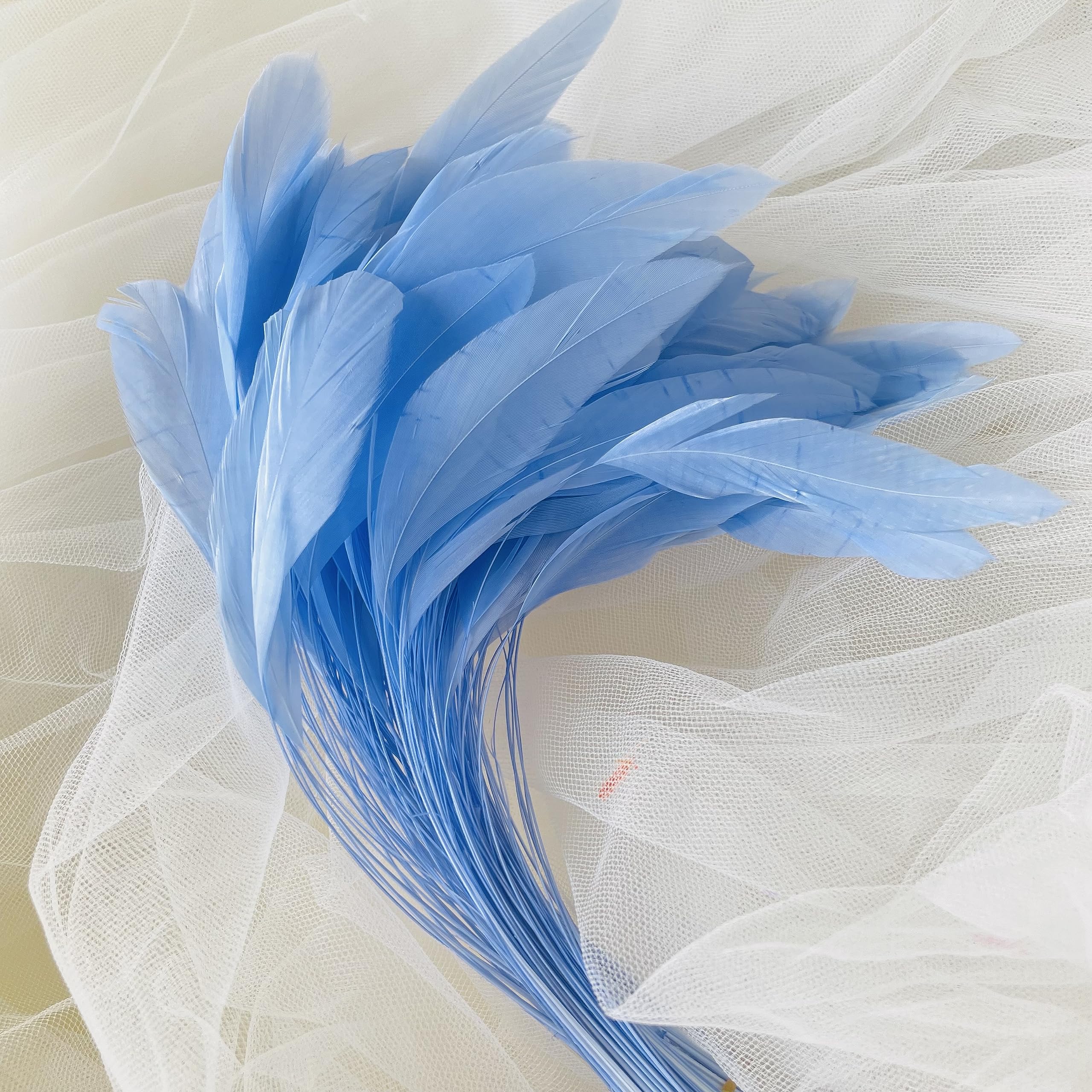 69 Colours Choices 5/7" Loose Stripped Coque Feathers for Millinery Hats Trimming Fascinators Craft Decorating Dancing Costume Making (CaribbeanBlue #48, 25pcs) โ image 1
