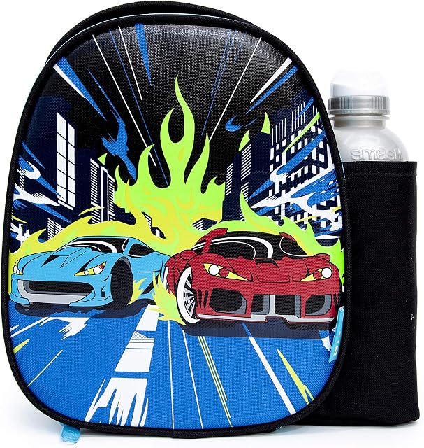 Smash 22834 Cars Lunch Bag and 500 ml Bottle Insulated, Polyester, 500 milliliters